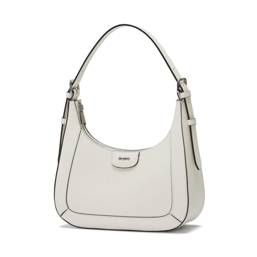 ORYANY Bahia 2 White Leather Shoulder Bag Crossbody Hobo Baguette Purse New
